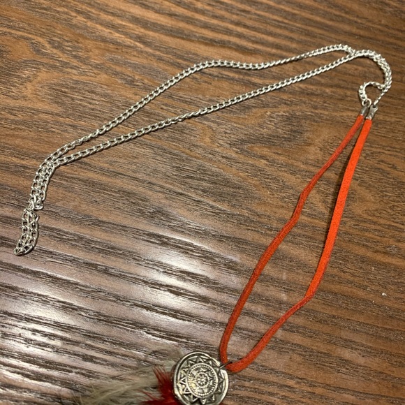 Long Silver Medallion Hat Pin Necklace 35" ONE OF A KIND HAND MADE 35" NWOT - Picture 4 of 5